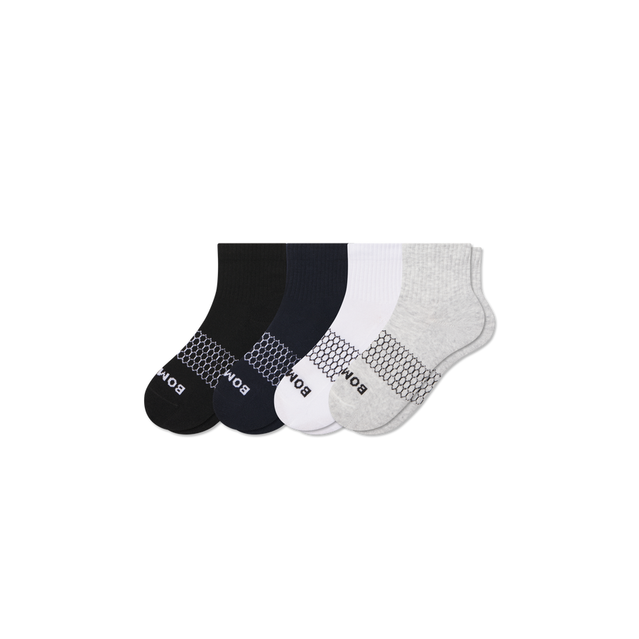 Youth Solids Quarter Sock 4-Pack - Weekend Run Support