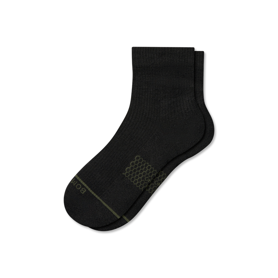 Women's Merino Wool Blend Modern Rib Quarter Socks - Studio No Show Comfort