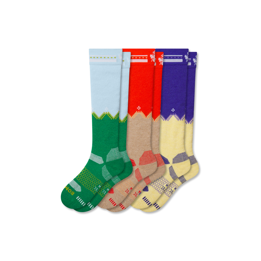 Youth Full-Cushion Merino Wool Blend Ski & Snowboard Sock 3-Pack - Classic Home Pair