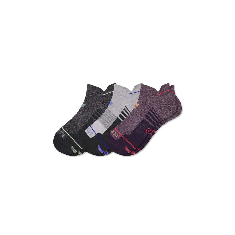Women's Merino Wool Blend Run Ankle Sock 3-Pack - Cozy Recovery Pair