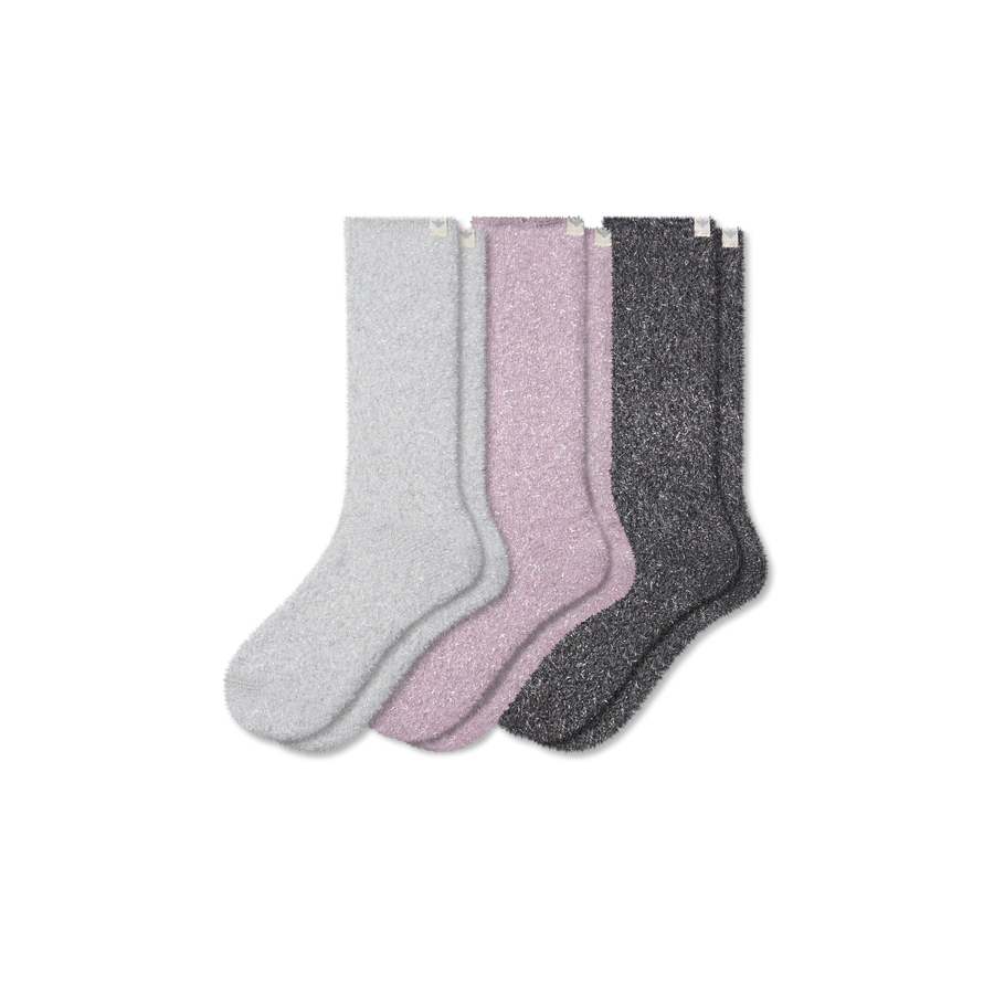 Women's Fuzzy Sock 3-Pack - Comfort Recovery Support