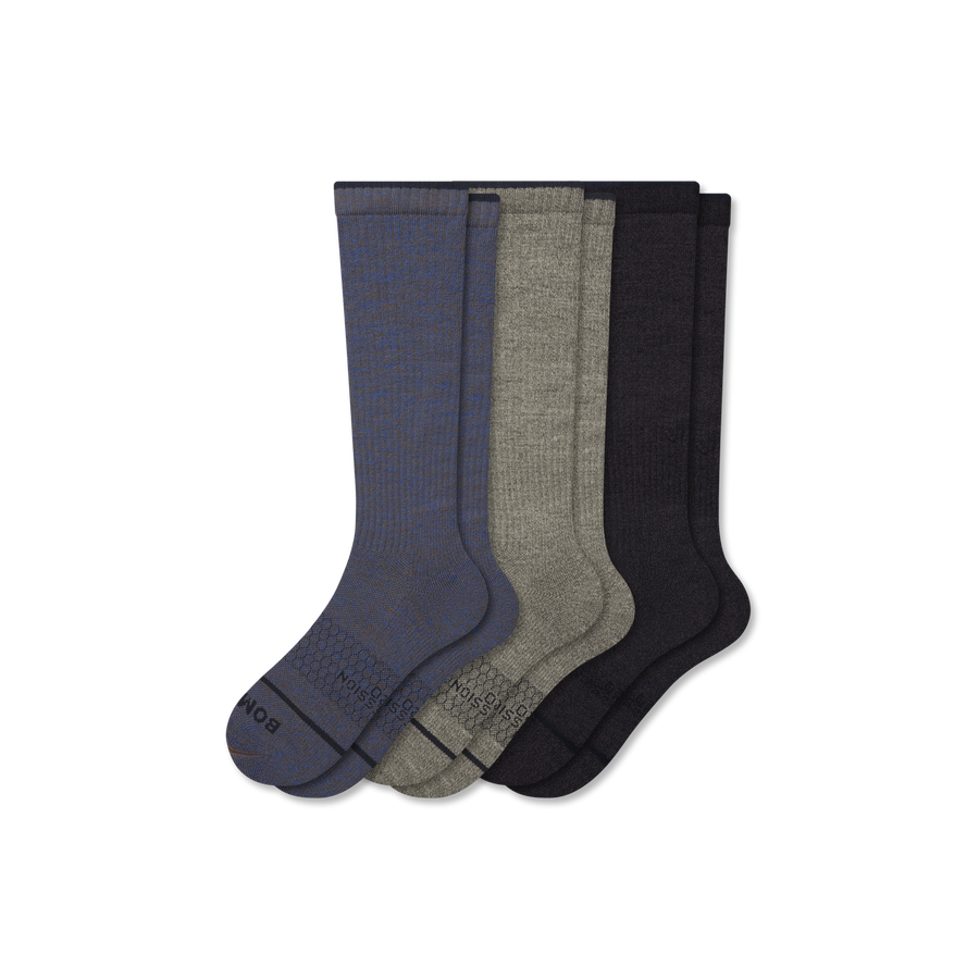 Women's Merino Wool Blend Everyday Compression Knee High Sock 3-Pack (15-20mmHg) - Strong Stride Flow