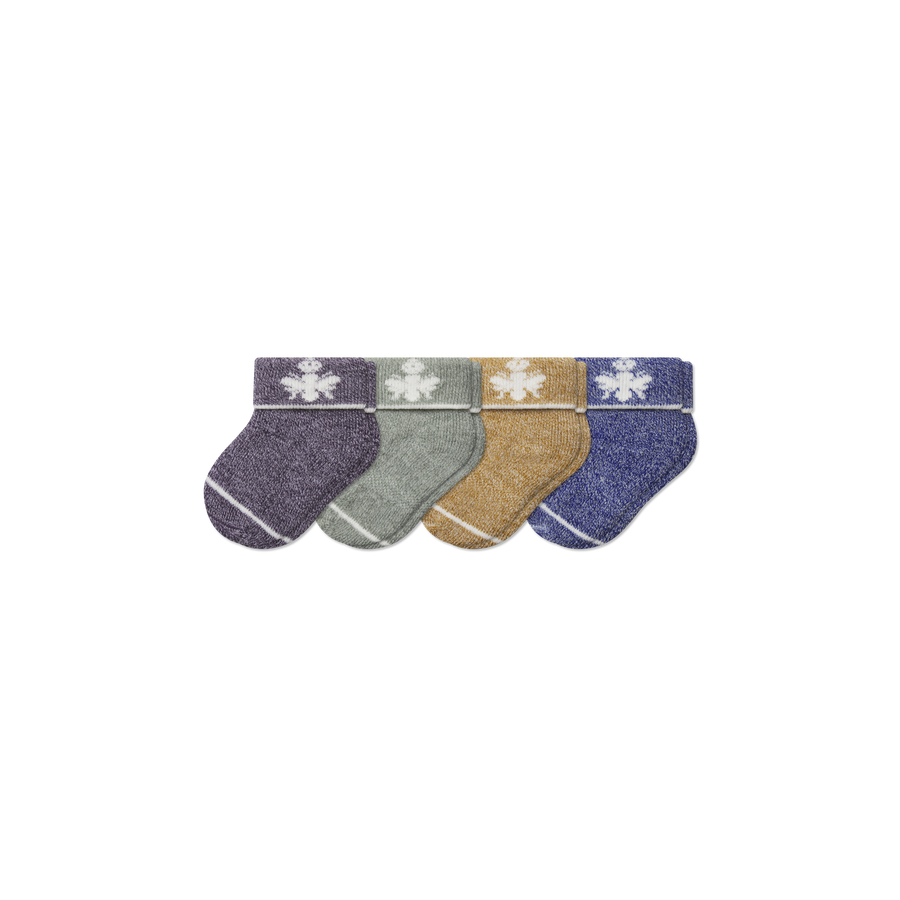 Baby Merino Wool Blend Calf Sock 4-Pack (0-6 Months) - Soft Home Step