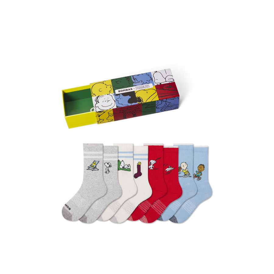 Peanuts x Bombas: Youth Calf Sock 4-Pack Gift Box - Simple Storage Pack