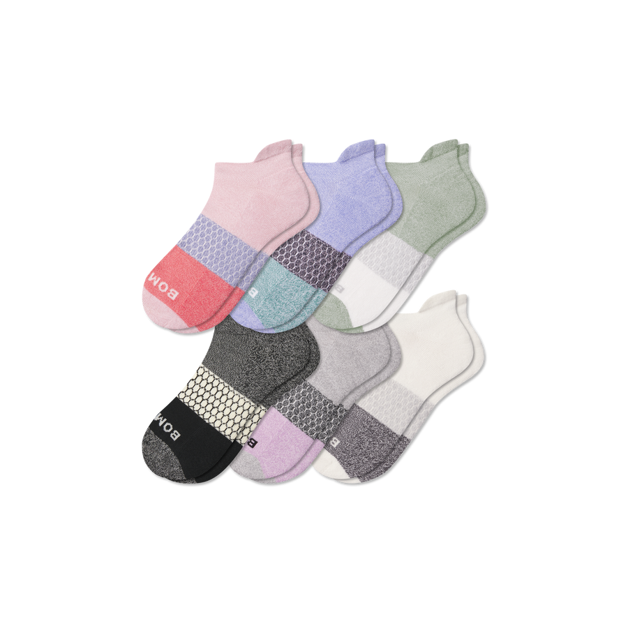 Women's Tri-Block Ankle Sock 6-Pack - Weekend Ankle Pair
