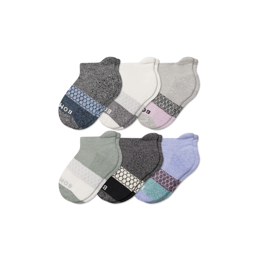 Junior Tri-Block Ankle Sock 6-Pack - Steady Step