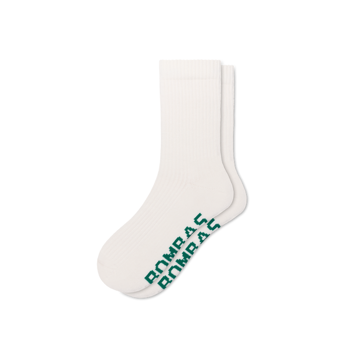 Summer Slub Half Calf Socks - Soft White L [10392]
