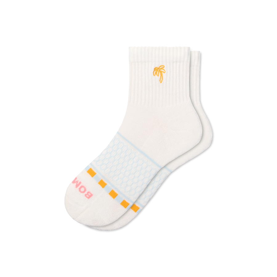 Women's Beach Day Embroidered Quarter Socks - Daily Recovery Rotation