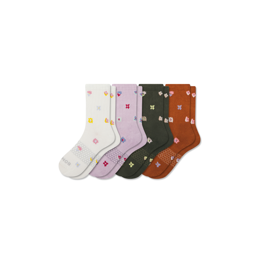 Women’s Garden Party Half Calf Sock 4-Pack - Breathable Everyday Step