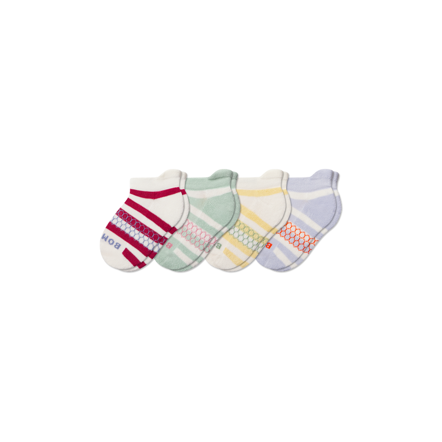 Junior Stripes Ankle Sock 4-Pack - Soft Everyday Comfort