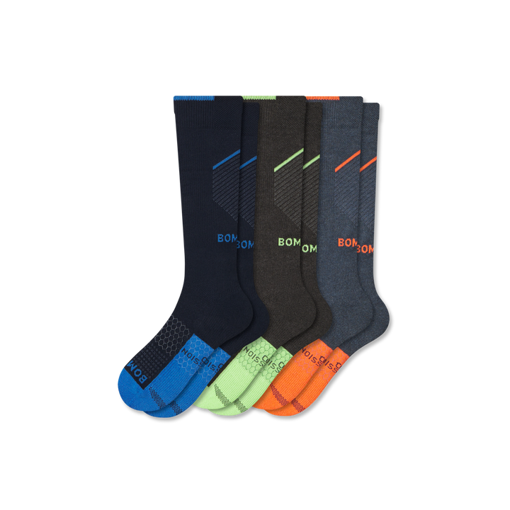 Sport Compression Sock 3-Pack (20-30mmHg) - midnight lime mix L [10584]