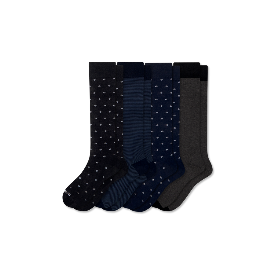 Men's Dress Over the Calf Sock 4-Pack - Outdoor Run Comfort
