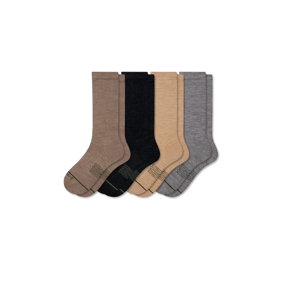 Men's Merino Wool Blend Modern Rib Calf Sock 4-Pack - Classic Shift Rotation