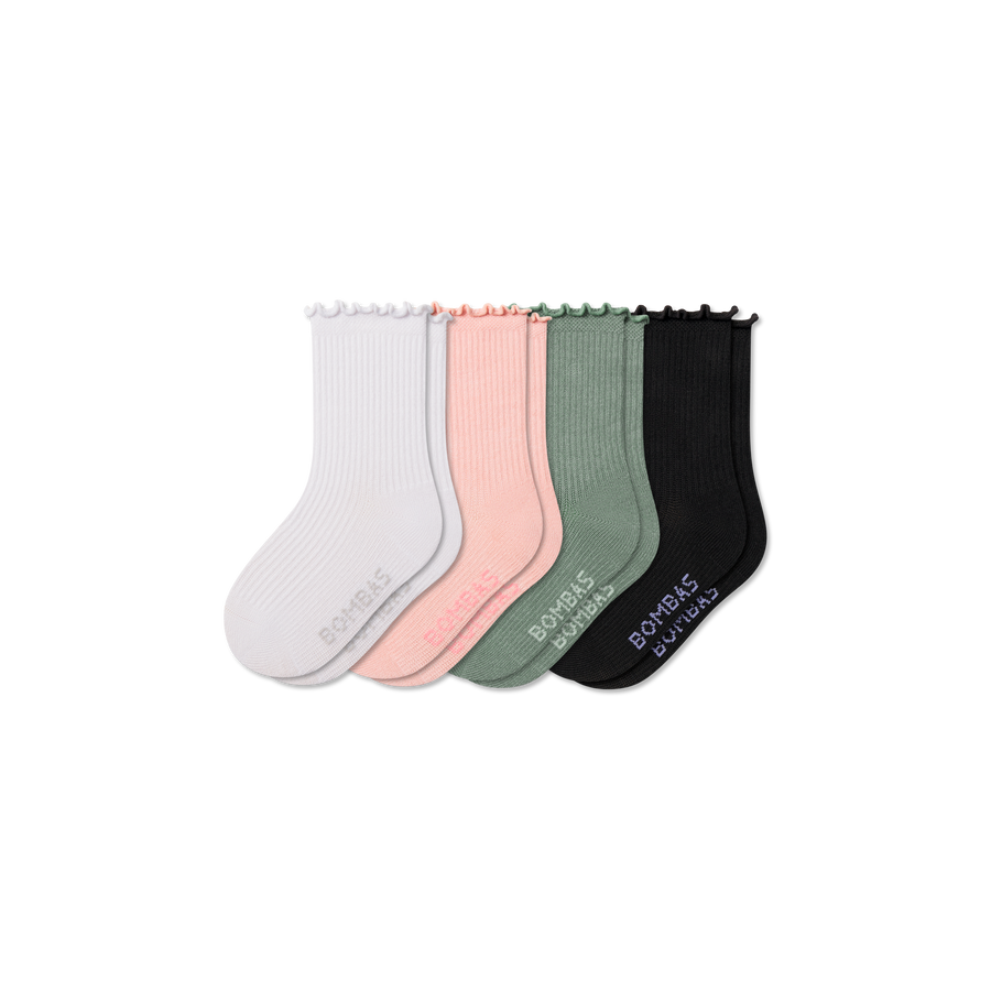 Junior Ruffle Rib Calf Sock 4-Pack - Easy Weekend Move