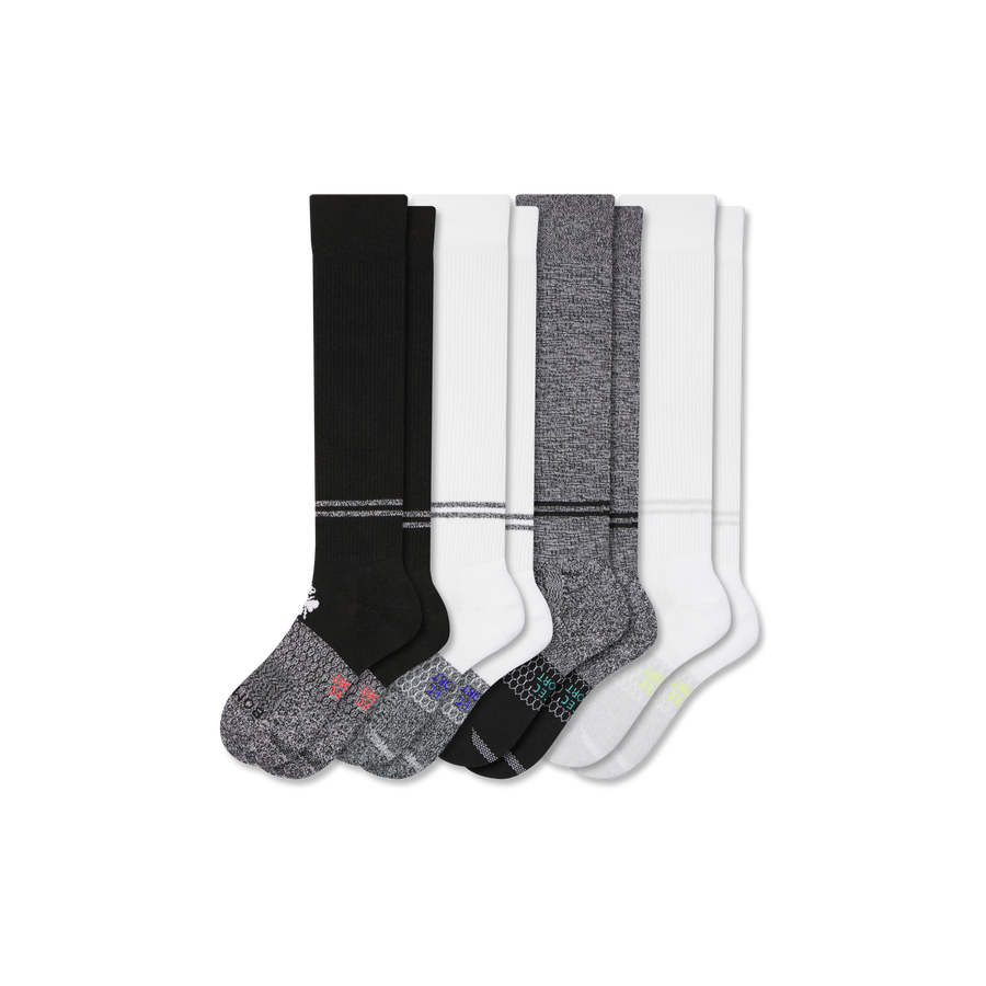 Youth All Sport Knee High Sock 4-Pack - Comfort No Show Rotation