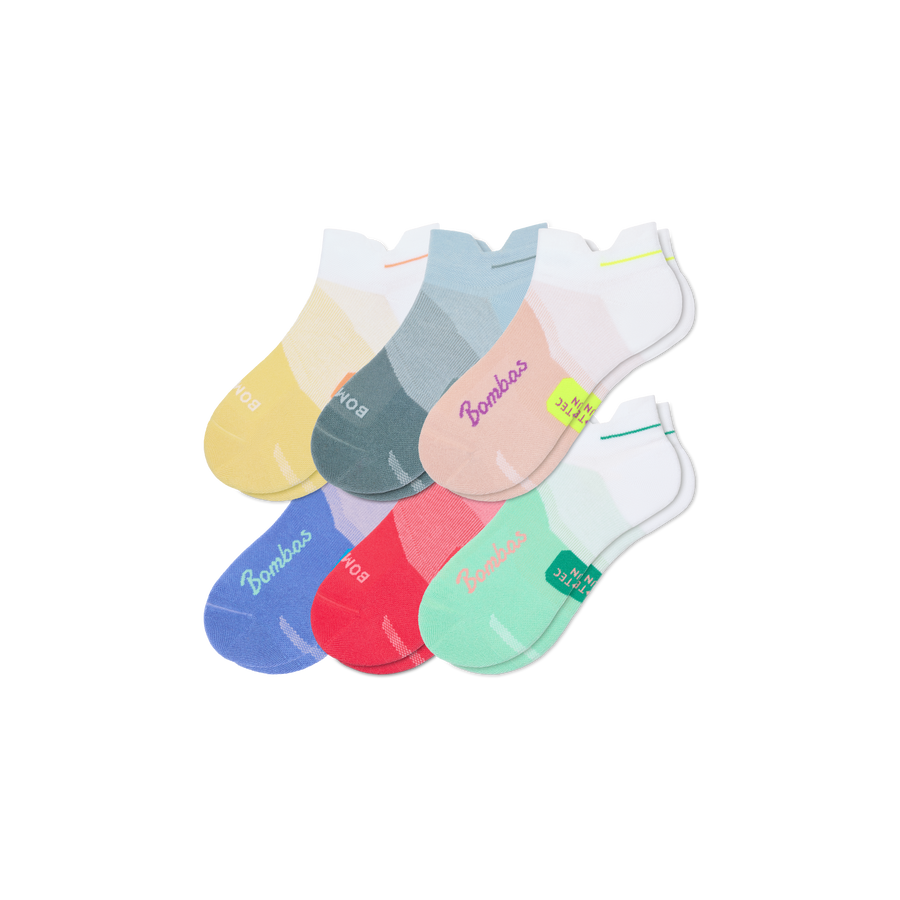 Women's Run Ankle Sock 6-Pack - Breathable Court Comfort