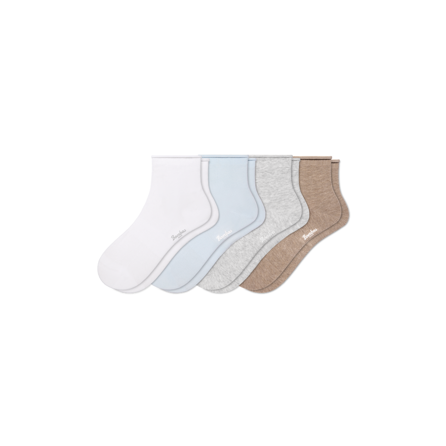 Women’s Roll Top Quarter Sock 4-Pack - Daily Office Rotation
