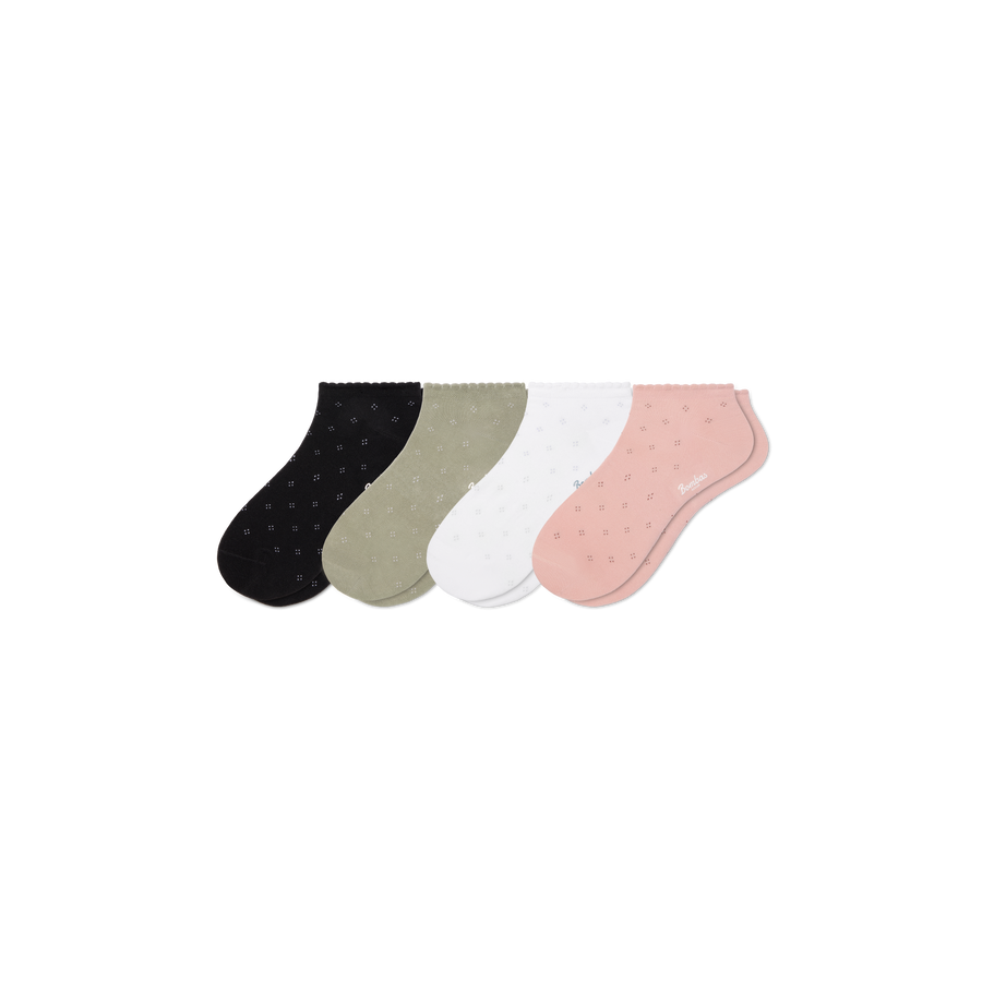 Women’s Scallop Lightweight Ankle Sock 4-Pack - Modern Studio Wear