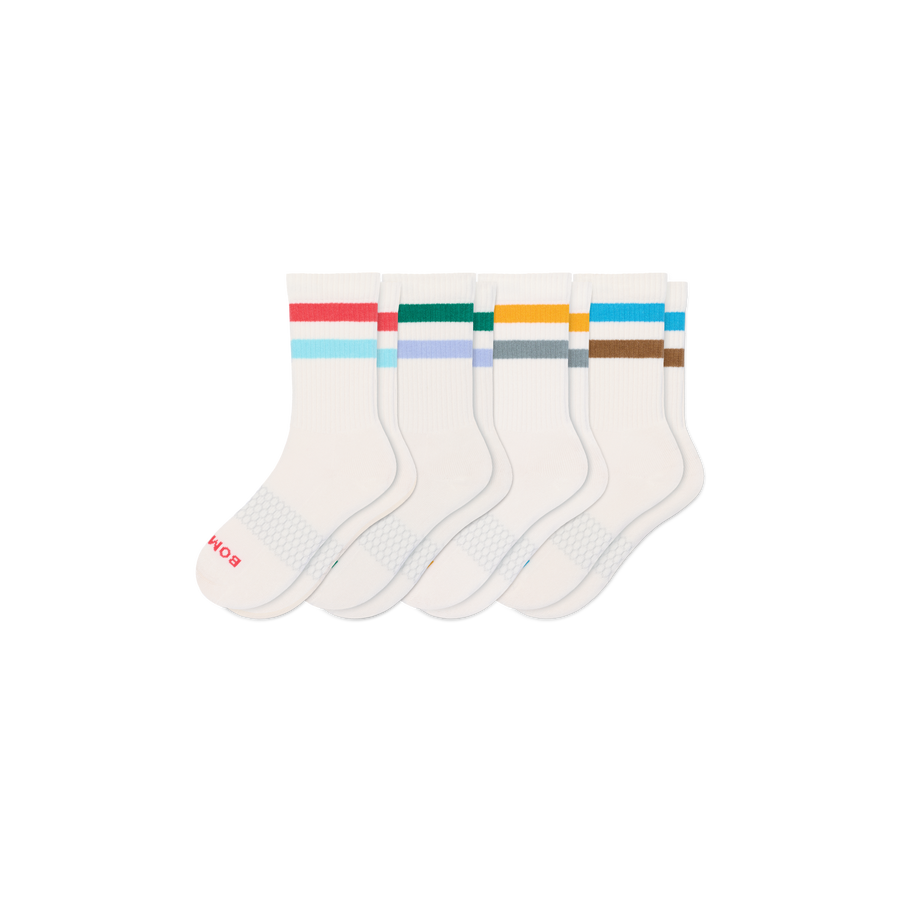 Youth Vintage Stripes Calf Sock 4-Pack - Trail Low Cut Fit