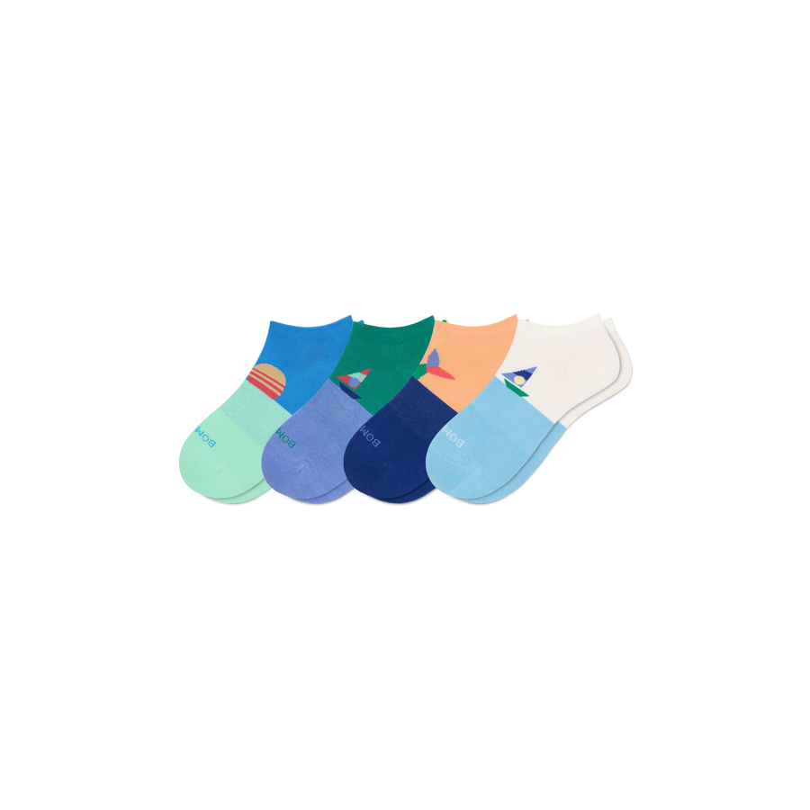 Youth Lightweight Ankle Sock 4-Pack - Smooth Court Cushion
