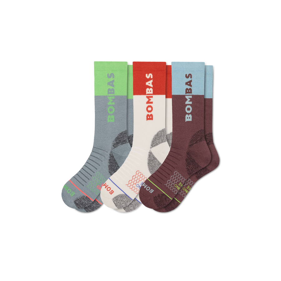 Men's Merino Wool Blend Hiking Calf Sock 3-Pack - Fresh Travel Comfort