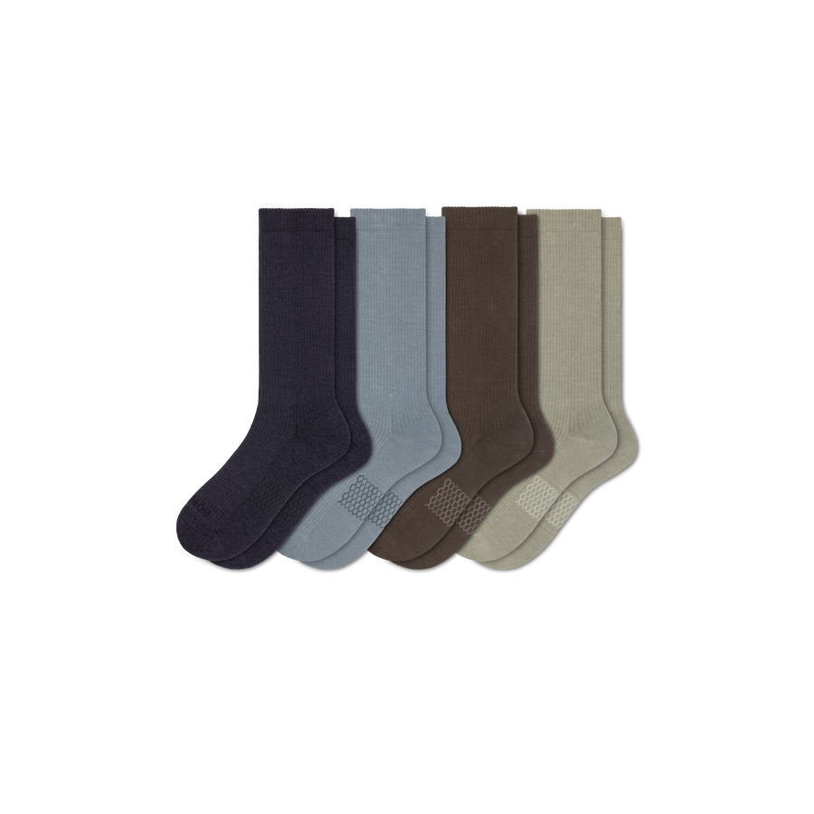 Men's Modern Rib Calf Sock 4-Pack - Weekend Lounge Comfort