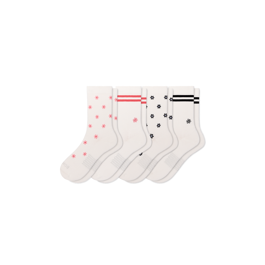 Women's Modern Rib Half Calf Sock 4-Pack - Breathable Court Move