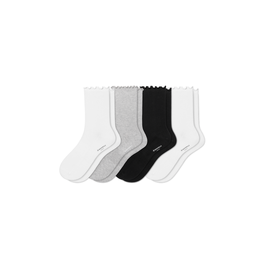 Women's Ruffle Rib Half Calf Sock 4-Pack - Everyday Home Rotation