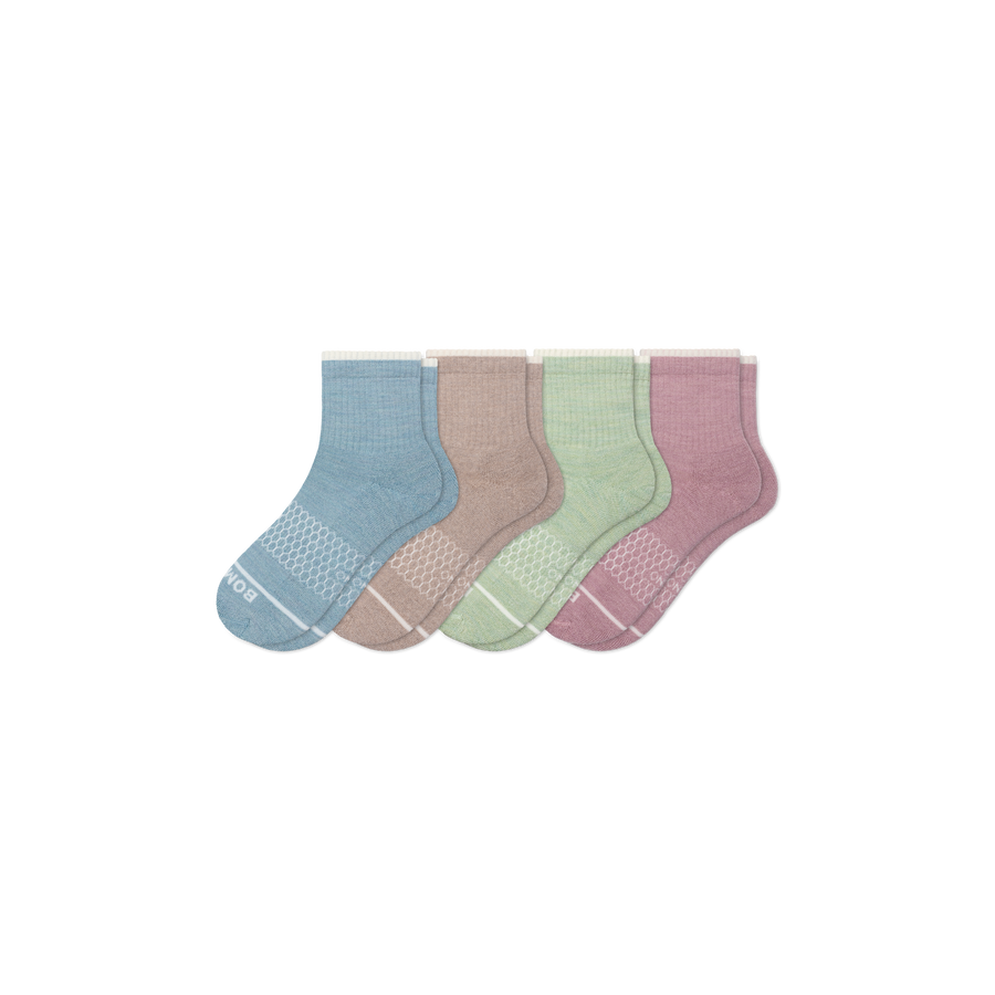 Women's Merino Wool Blend Quarter Sock 4-Pack - Light Studio Support