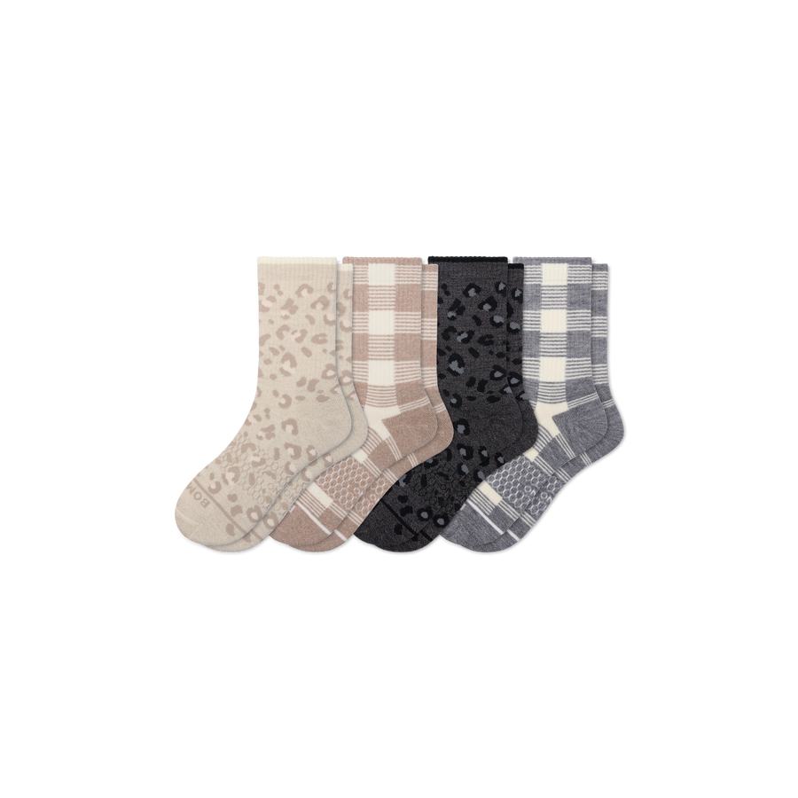 Women's Merino Wool Blend Half Calf Sock 4-Pack - Modern Home Move
