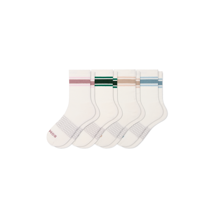 Women's Vintage Stripes Half Calf Sock 4-Pack - Steady Lounge Fit