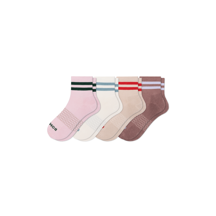 Women's Vintage Stripes Quarter Sock 4-Pack - Smooth Shift Wear
