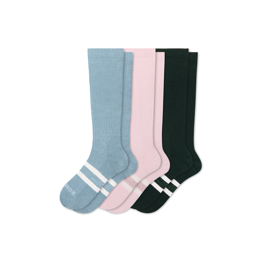 Women's Everyday Compression Knee High Sock 3-Pack (15-20mmHg) - Training Trail Control