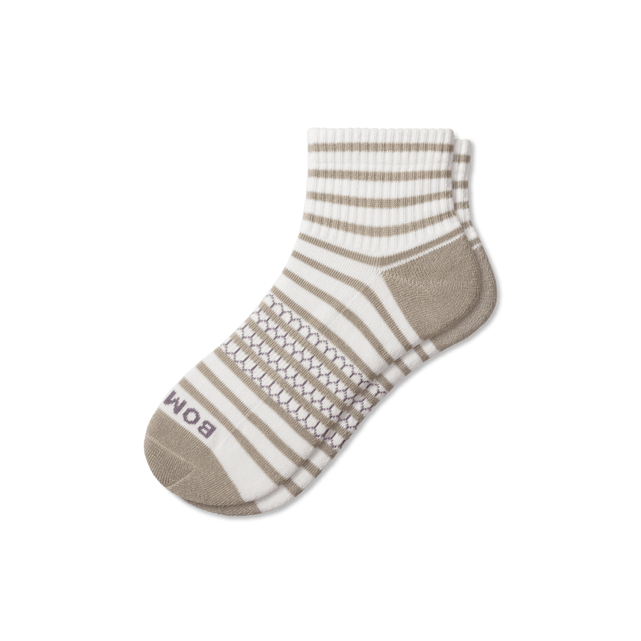 Women's Coastal Stripe Quarter Socks - Steady Office Step
