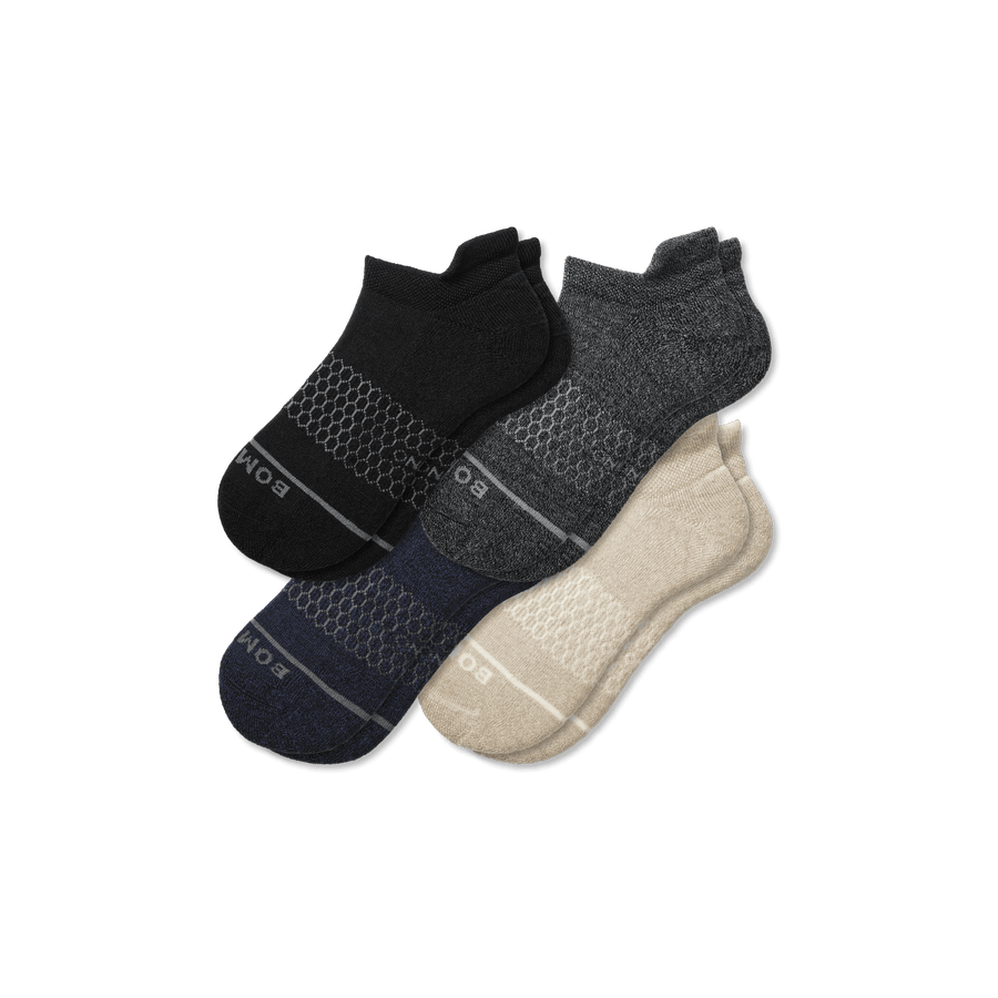 Men's Merino Wool Blend Ankle Sock 4-Pack - Active Recovery Comfort