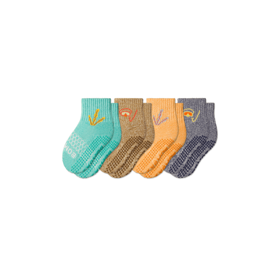 Toddler Aquatic Gripper Calf Sock 4-Pack - Soft School Fit