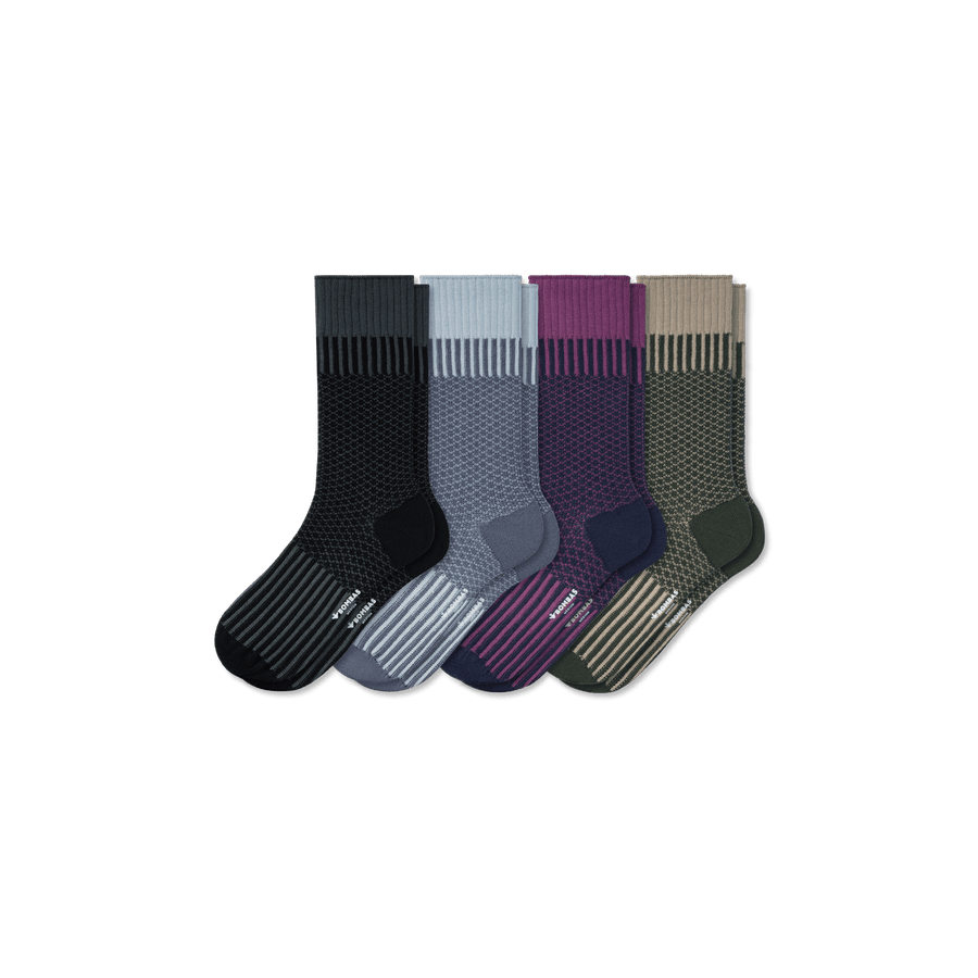 Men’s Jacquard Dress Sock 4-Pack - Weekend Everyday Rotation