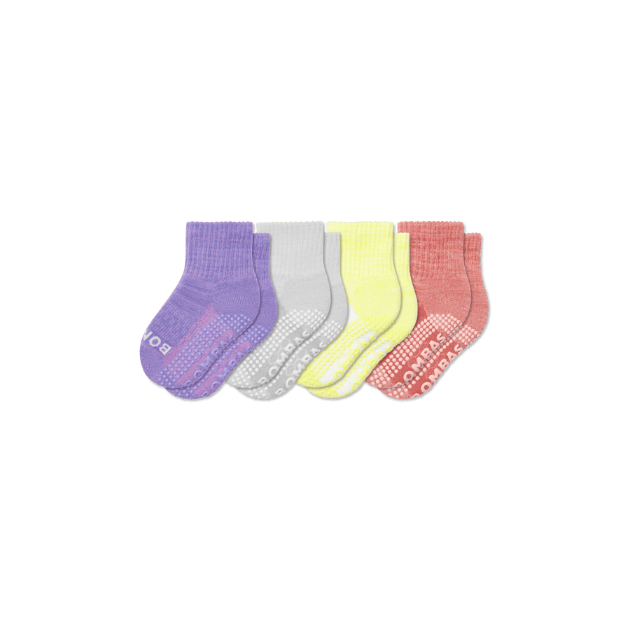 Toddler Two Tone Gripper Calf Sock 4-Pack - Daily Shift Support