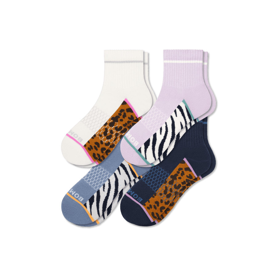 Women's Wild Wear Quarter Sock 4-Pack - Daily Travel Cushion