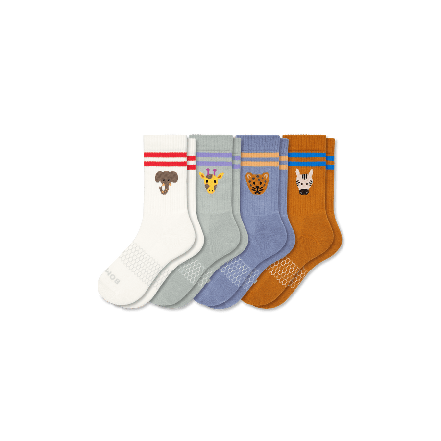 Youth Safari Stripe Calf Sock 4-Pack - Studio Weekend Wear
