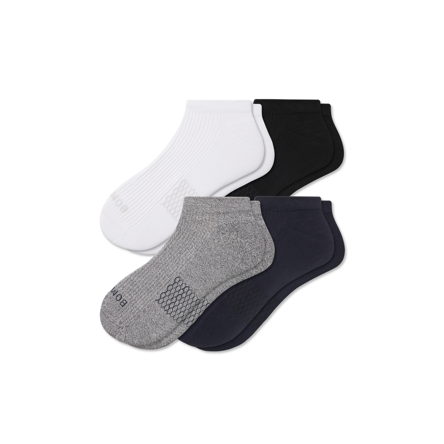 Men's Modern Rib Ankle Sock 4-Pack - Breathable Low Cut Comfort