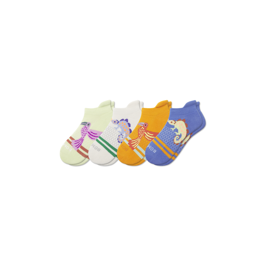 Youth Rainforest Friends Ankle Sock 4-Pack - Everyday Court Wear
