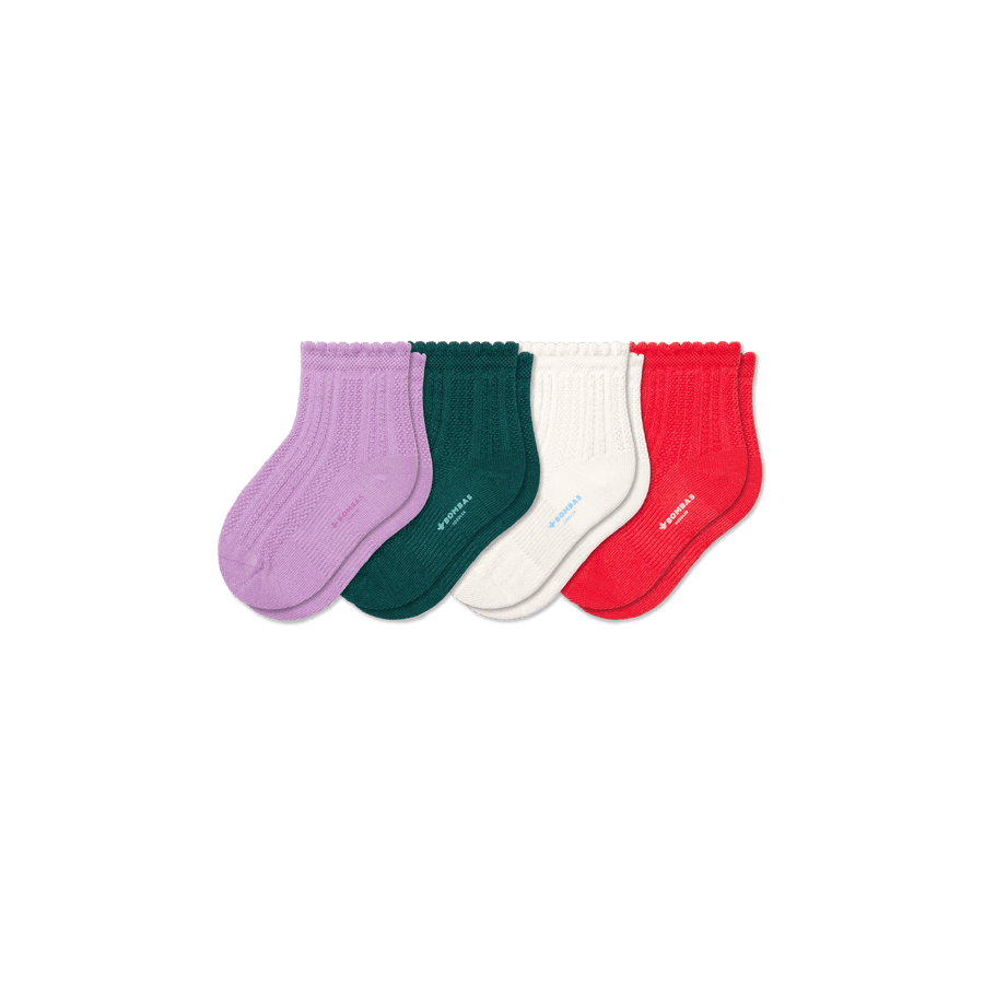Toddler Pointelle Calf Sock 4-Pack - Outdoor Crew Fit