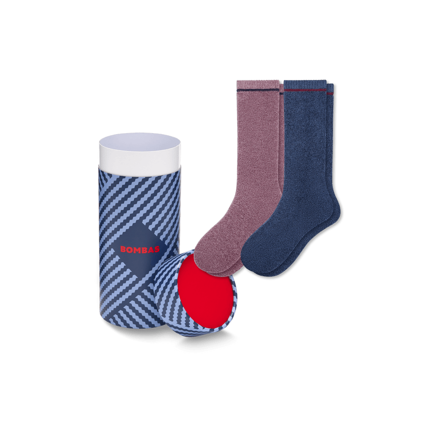 Men's Merino Wool Blend Cozy Sock 2-Pack Gift Box - Ready Hike Stash