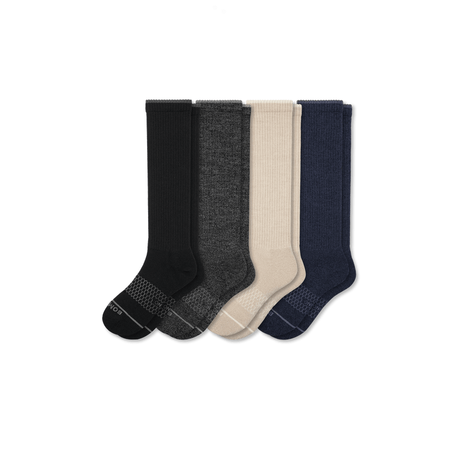 Women's Merino Wool Blend Knee-High Sock 4-Pack - Cushion Shift Wear