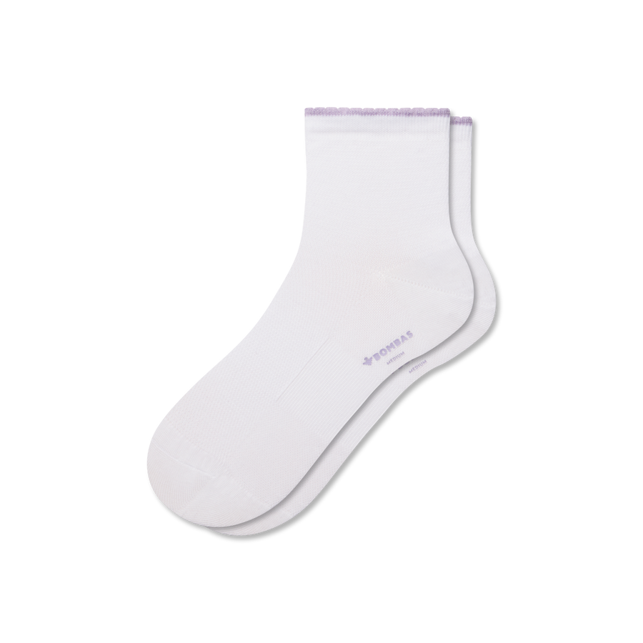 Women’s Scallop Cuff Quarter Socks - Easy No Show Support