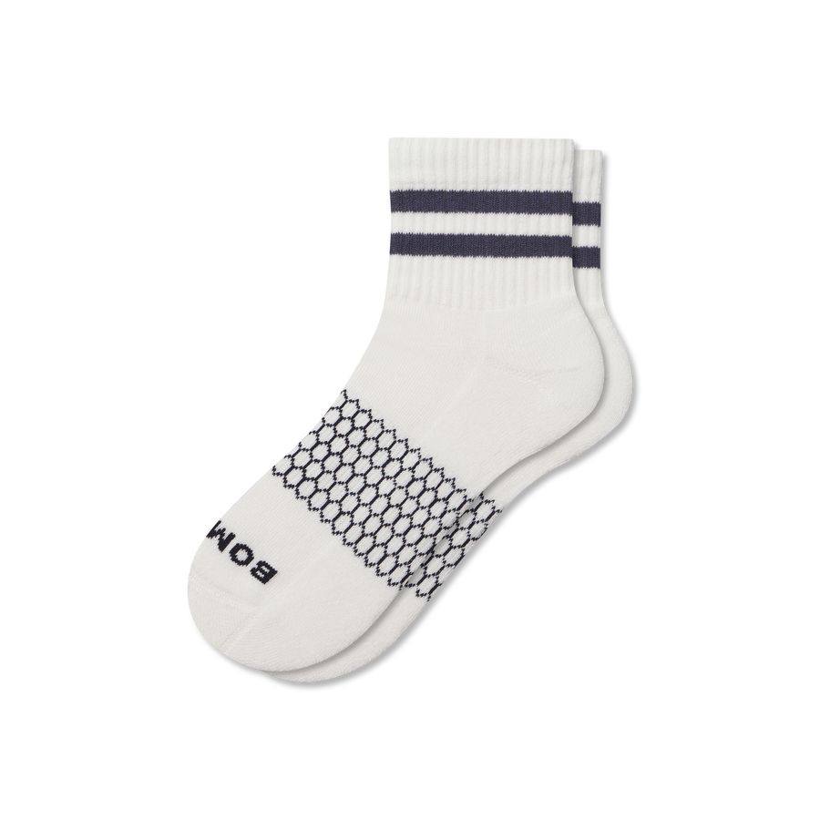 Men's Vintage Stripes Quarter Socks - Run Court Cushion