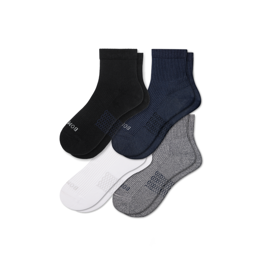 Men's Modern Rib Quarter Sock 4-Pack - Smooth Studio Fit