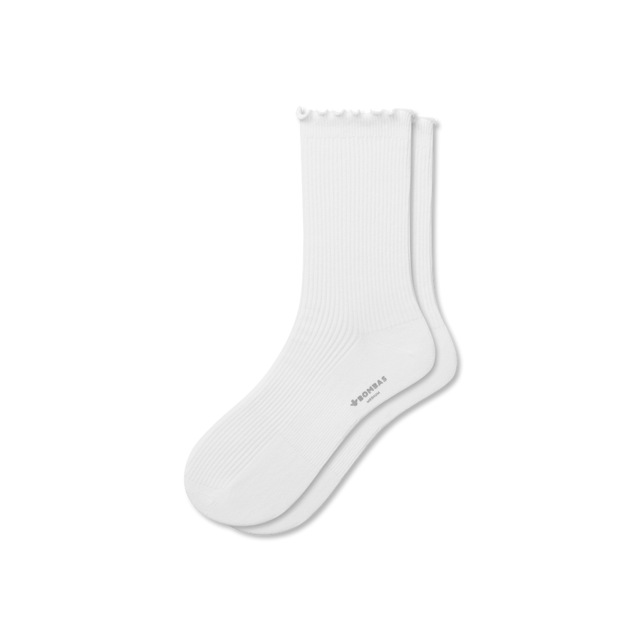 Women's Ruffle Rib Half Calf Socks - Everyday No Show Cushion