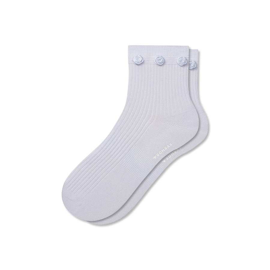 Women's Rosette True Rib Quarter Socks - Weekend Shift Comfort